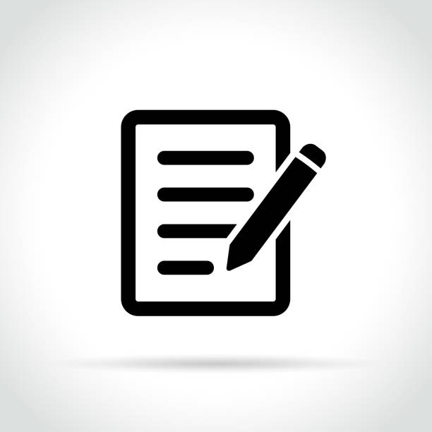 Illustration of pencil with paper icon